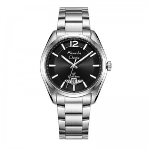 Alexandre Christie AC 8679 Silver Black Man MDBSSBA